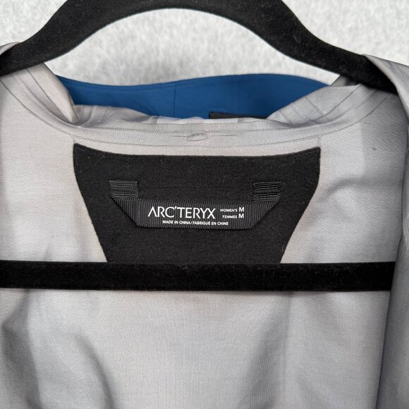 Arcteryx Womens Imber Jacket Size M Blue GoreTex Long Rain Shell Hooded Packable - Picture 10 of 16